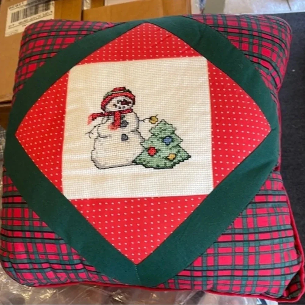 Christmas Needlepoint pillow